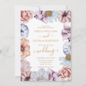 Fall Floral Romantic alles in einer Hochzeit Einladung (Vorderseite)