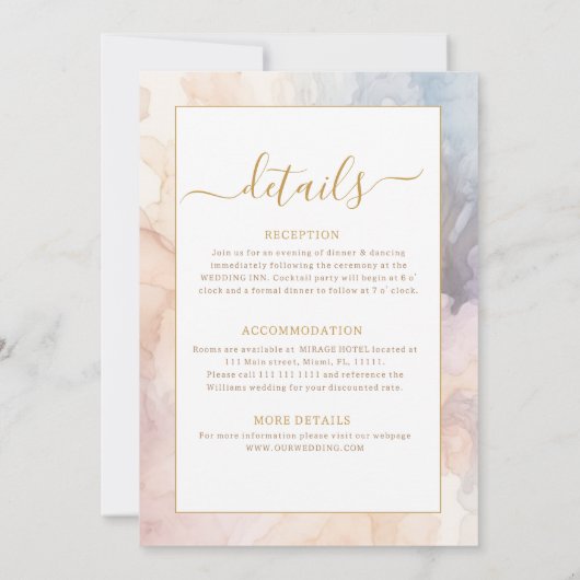 Fall Floral Romantic alles in einer Hochzeit Einladung (Rückseite)