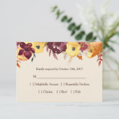 Fall Floral RSVP Card für Hochzeit oder Brautparty Karte (Stehend Vorderseite)