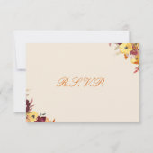Fall Floral RSVP Card für Hochzeit oder Brautparty Karte (Rückseite)