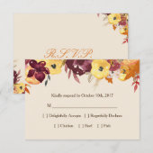 Fall Floral RSVP Card für Hochzeit oder Brautparty Karte (Vorne/Hinten)