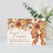 Fall Floral Rustic Baby Dusche Windeln Windeln Raf Begleitkarte (Stehend Vorderseite)