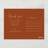 Fall Floral Rustic Hochzeit Vielen Dank Postkarte (Rückseite)