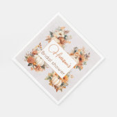 Fall Floral Rustikales Brautparty Paper Serviette (Ecke)