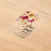 Fall Floral Save the date Acryleinladungen (Ablage )