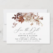 Fall Floral Save the Date Einladung (Vorderseite)
