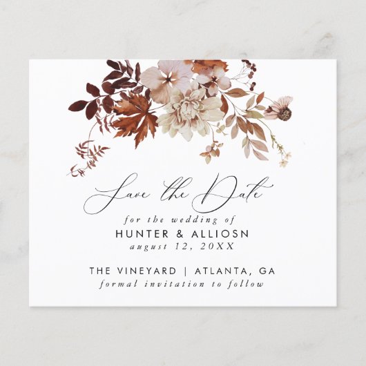 Fall Floral Save the Date Flyer (Vorne)