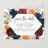 Fall Floral Save the Date Postkarte (Vorderseite)