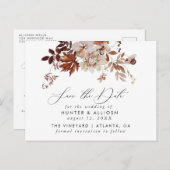 Fall Floral Save the Date Postkarte (Vorne/Hinten)
