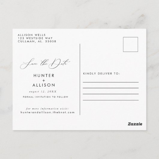 Fall Floral Save the Date Postkarte (Rückseite)