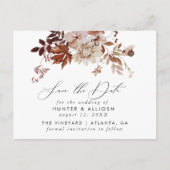 Fall Floral Save the Date Postkarte (Vorderseite)