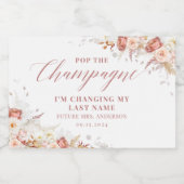 Fall Floral Schaumweinetikett (Einzelnes Label)