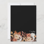 Fall Floral Schwarze Paare Dusche Einladung (Rückseite)