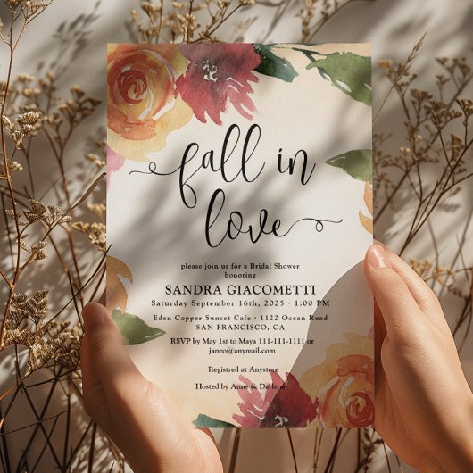 Fall Floral Scripture Brautdusche Einladung