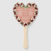 Fall Floral Soft Terracotta Cream Burgund Herz Fächer (Rückseite)