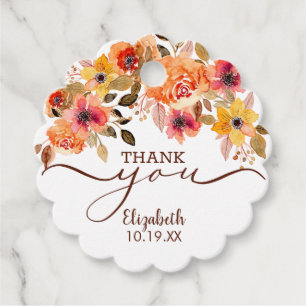 Fall Floral Swag Dusche Danke Geschenkanhänger