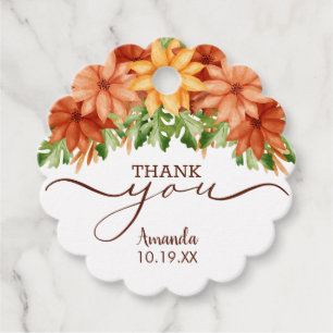 Fall Floral Swag Dusche Danke Ihnen für Tags Geschenkanhänger