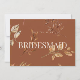 Fall Floral Terracotta Bridesmaid Vorschlag Karte
