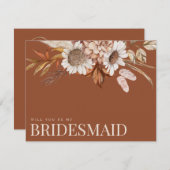Fall Floral Terracotta Bridesmaid Vorschlag Karte (Vorne/Hinten)