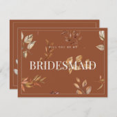 Fall Floral Terracotta Bridesmaid Vorschlag Karte (Vorne/Hinten)