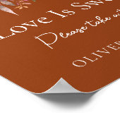 Fall Floral Terracotta Hochzeit Liebe ist süßes Ze Poster (Ecke)
