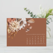 Fall Floral Terracotta Save the Date Hochzeitskart (Stehend Vorderseite)