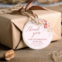Fall Floral Thank You Favor Tags