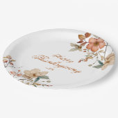 Fall Floral Thanksgiving  Pappteller (Schrägansicht)