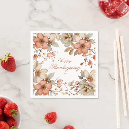 Fall Floral Thanksgiving Serviette (Beispiel)