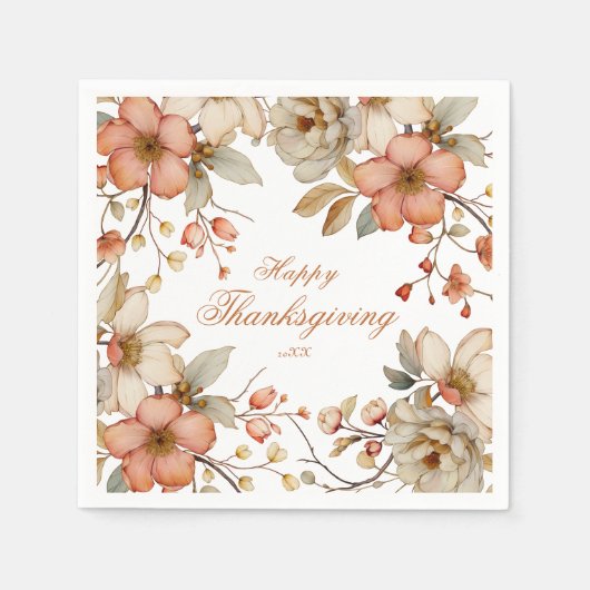 Fall Floral Thanksgiving  Serviette (Vorderseite)