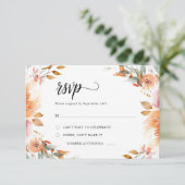 Fall Floral UAWG Wedding Card Dankeskarte (Stehend Vorderseite)