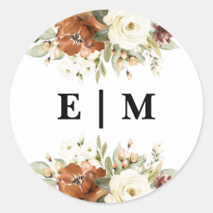 Fall Floral Umschlag Aufkleber Hochzeit