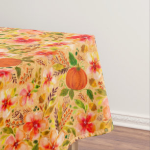 Fall Floral und Pumpkins-ernte Wohngestaltung Tischdecke