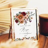 Fall Floral Verließ hier Ihre Rezept-Karte Poster