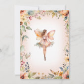 Fall Floral verzaubert Fairy Pink Girl Babydusche Einladung (Rückseite)