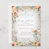 Fall Floral verzaubert Feengebäck Mädchen Babydusc Einladung (Vorderseite)