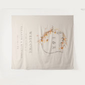 Fall Floral Wappen Monogram Wedding Welcome Wandteppich