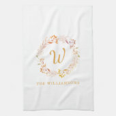 Fall Floral Wasserfarbe Rustikale Personalisierte  Geschirrtuch (Vertikal)