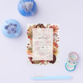 Fall Floral Wedding - Burgund Orange BUDGET Flyer (Einzeln)