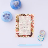 Fall Floral Wedding - Burgund Orange BUDGET Flyer (Einzeln)