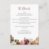 Fall Floral Wedding Details Begleitkarte (Vorderseite)