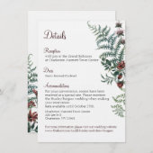 Fall Floral Wedding Details Card Einladung (Vorne/Hinten)