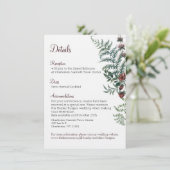 Fall Floral Wedding Details Card Einladung (Stehend Vorderseite)