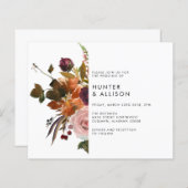 Fall Floral Wedding Einladung Flyer (Vorne/Hinten)