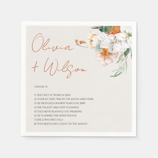 Fall Floral Wedding Fun Fakten über die Neugeboren Serviette (Vorderseite)