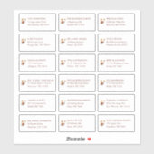 Fall Floral Wedding Guest Name Address Aufkleber (Blatt)