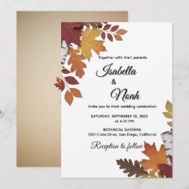 Fall Floral Wedding Invitation Einladung