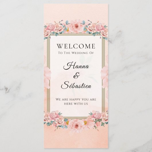 Fall Floral  Wedding Menu Menükarte (Rückseite)