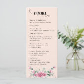 Fall Floral  Wedding Menu Menükarte (Stehend Vorderseite)