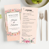 Fall Floral  Wedding Menu Menükarte